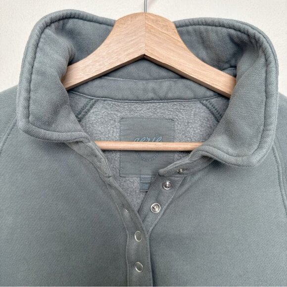 Aerie Womens Xsmall Quarter Snap Sweatshirt Royal Palm Color - Picture 10 of 16